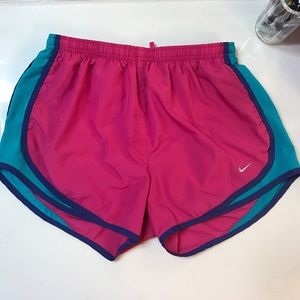 Pink/blue/navy Nike dry fit shorts - size M